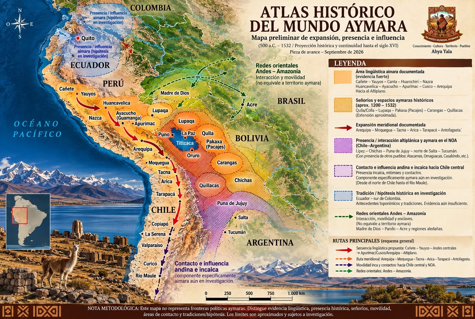 Un mapa que vuelve a abrir la historia: La Alianza Mundial Aymara presenta un Atlas Histórico del Mundo Aymara